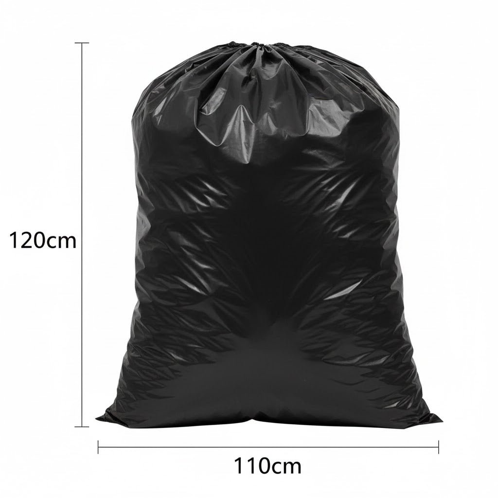 Bolsas de Basura Negras 110X120 CM 30 Micras - (1 Pack 50 Unidades)