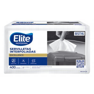 Servilleta Interfoliada Elite Excellence Doble Hoja 10.5x21.6 cm 400