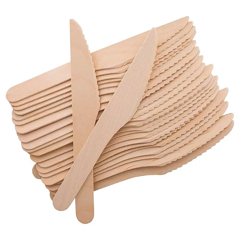 Cuchillos de Madera Biodegradables (100 unidades)