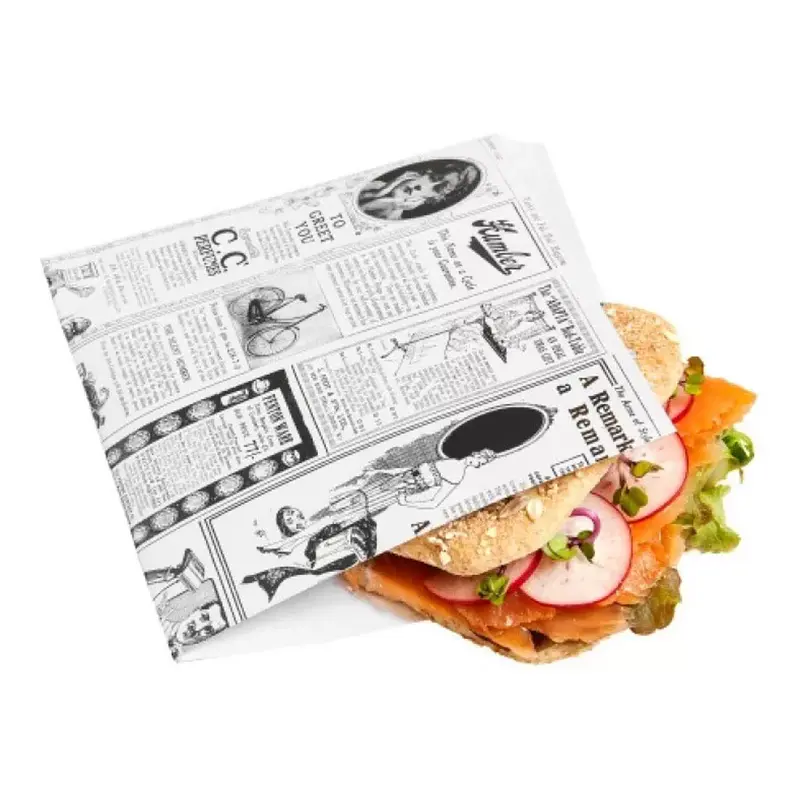 Sobres Antigrasa Diario Negro 17x17cm (100 unidades)