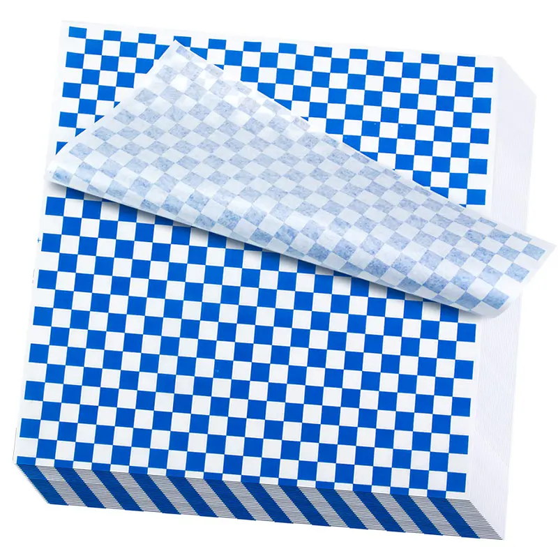 Papel Antigrasa Cuadros Azul 33x33cm (100hjs)