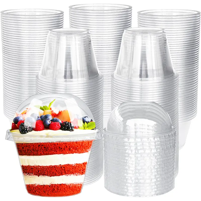 Vaso Pet con Tapa Domo Sin Hoyo 265ml - 9oz (50 unidades)