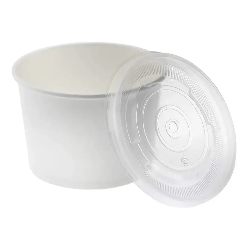 Pote Blanco Polipapel 6oz con Tapa (50 unidades)