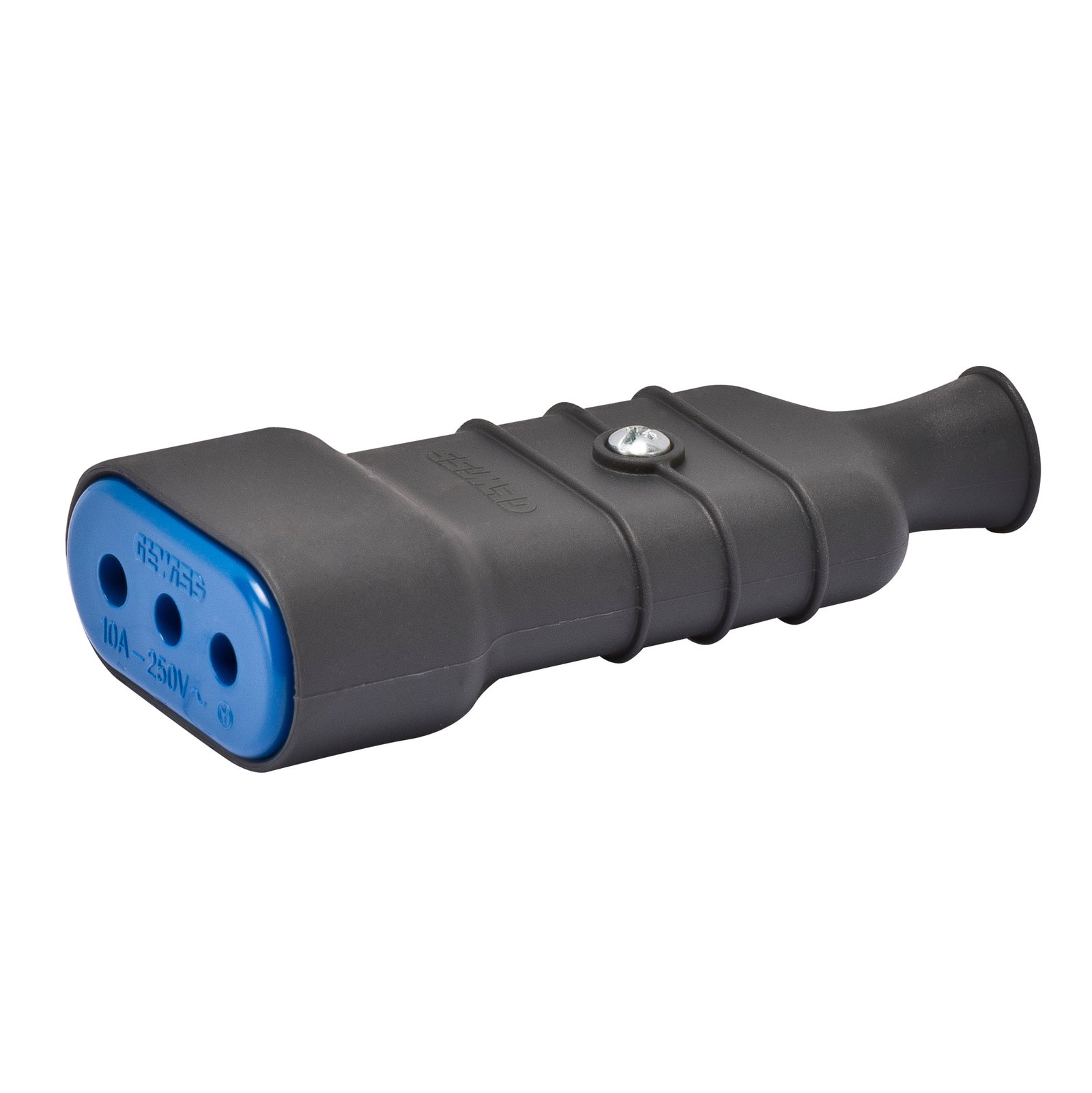 Enchufe Hembra Volante con Tierra 10A Negro