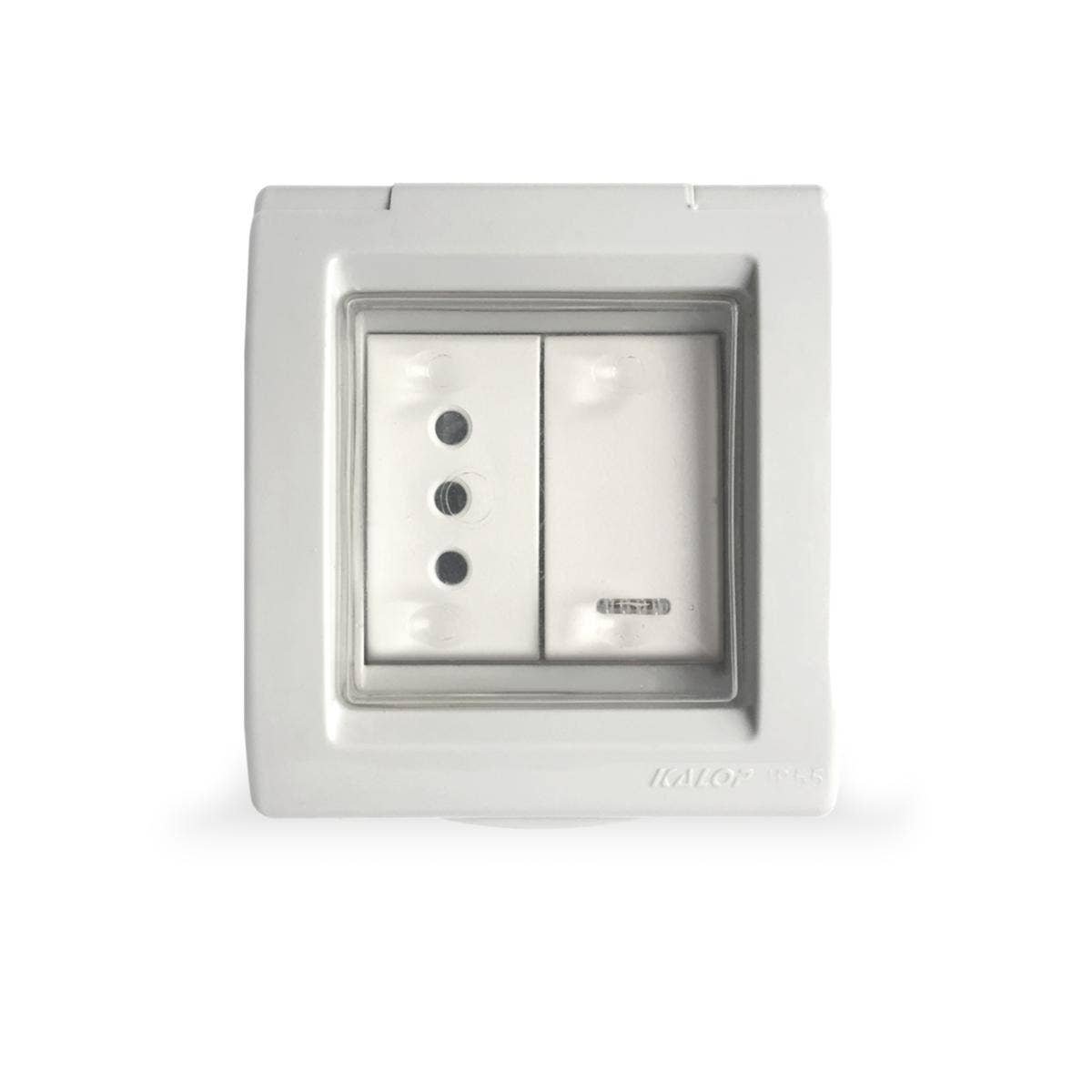 Enchufe tomacorriente + interruptor hidrobox 9/12 10A IP55