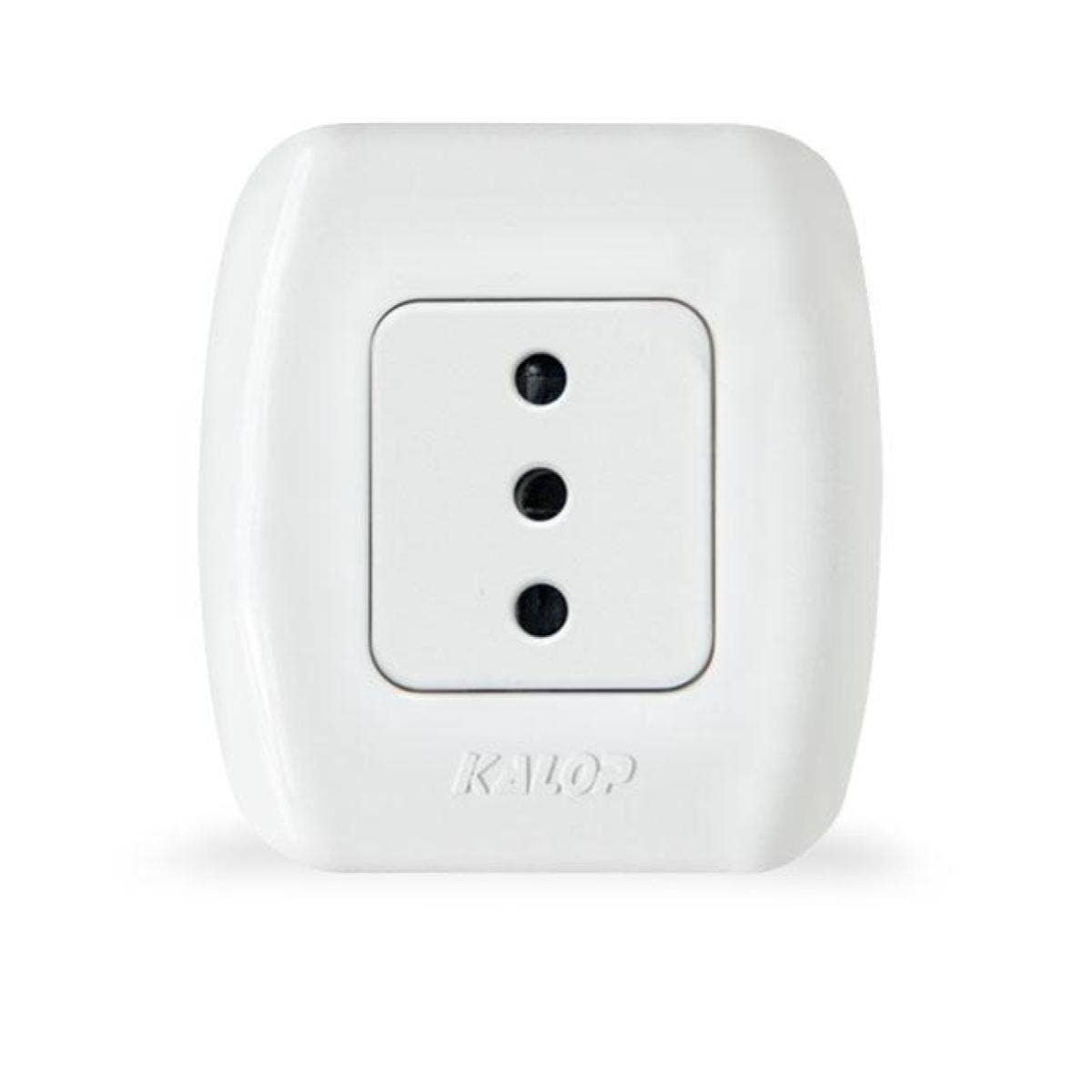 Tomacorriente simple 2P+T sobrepuesto 10A 250V blanco