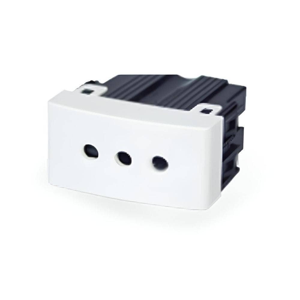 Modulo enchufe tomacorriente 2P+T 10A 250V blanco