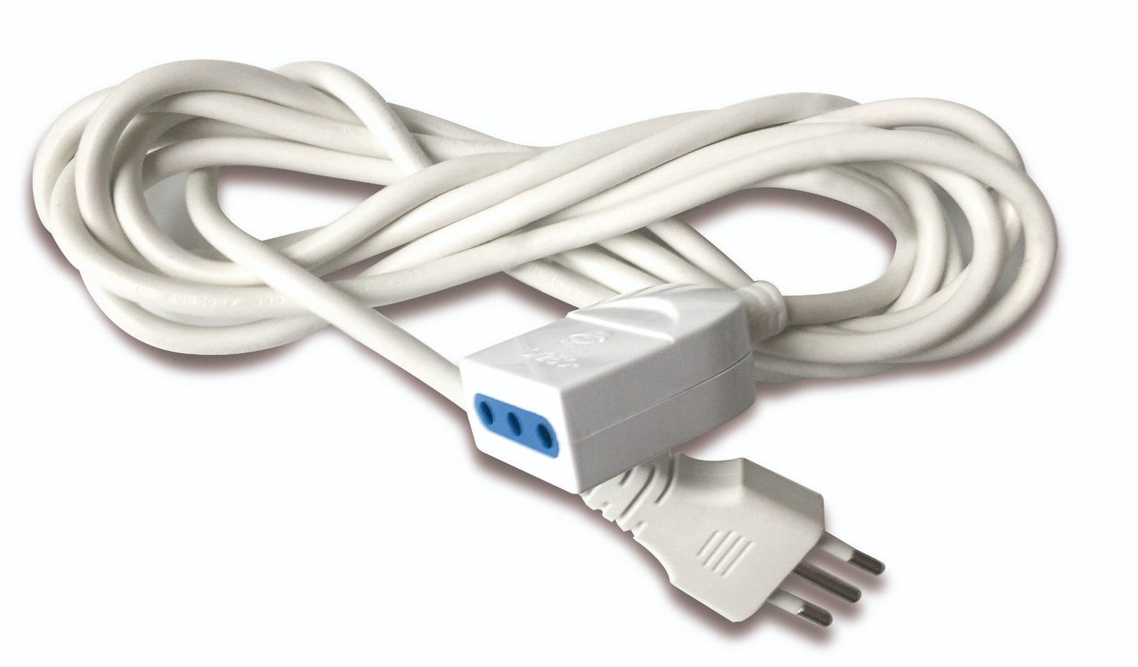 Alargador extensión eléctrica simple 1 toma 5 metros blanco