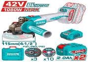 ESMERIL ANGULAR INAL 42V 115MM 1080W+CARGY BAT