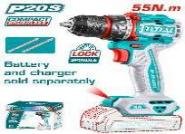 TALADRO INALAMBRICO LITIO-ION 13MM 20V 55NM SIN BATERIA SIN CARGADOR