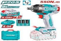 LLAVE DE IMPACTO INALÁMB 1/2" 20V 550NM CON 2BAT + CARG TOTAL