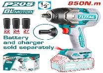 LLAVE DE IMPACTO INALÁMBRICO 1/2" 20V 850NM TOT  SIN BATERIA SIN CARGADOR