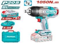 LLAVE DE IMPACTO INAL 3/4" 20V 1050NM +BAT+CAR TOTAL