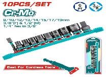 JGO DADOS IMAPCTO POR 10 PCS 3/8"DR. TOTAL