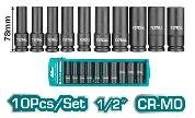 JGO DADOS LARGOS DE IMPACTO POR 10PCS 1/2" TOTAL