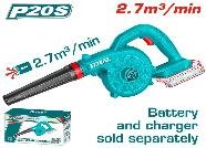 SOPLADORA INALAMBRICO 20V 2,7M3 TOTAL SIN BATERIA Y SIN CARGADOR