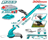 ORILLADORA INALAMBRICO LITIO-ION 20V CON BATERIA Y CARGADOR TOTAL