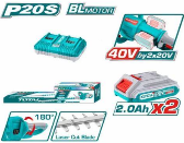 CORTASETOS INALAMBRICO 40V 25" + CARGADOR Y BATERIA TOTAL