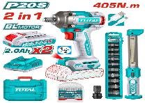 KIT LLAVE DE IMPACTO 405NM 20V+LAMPARA+DADOS Y PUNTA