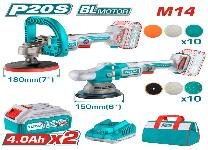 KIT PULIDORA 180MM + PULIDORA 150MM INALAMBRICO 20V TOTAL