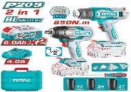 KIT LLAVE IMPACTO 850NM + PISTOLA CALOR INALAMBRICO 20V TOTAL