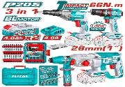 KIT TALADRO + ROTOMARTILLO + AROTNILLADOR INALAMB POR 3PCS TOTAL
