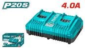 CARGADOR INTELIGENTE DOBLE 20V 4A TOTAL