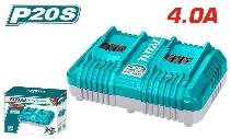 CARGADOR INTELIGENTE DOBLE 20V 4A TOTAL