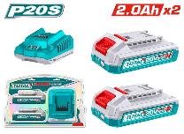 KIT DE BATERIAS Y CARGADOR 20V 2.0AH X 2PCS TOTAL