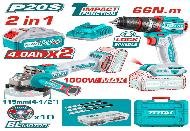 KIT TALADRO IMPACTO + ESMERIL INALAMBRICO 20V TOTAL