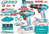 KIT TALADRO IMPACTO + LLAVE DE IMPACTO 20V TOTAL