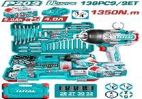 KIT LLAVE IMPACTO INALAMBRICO CON 138PCS HERRAMIENTAS TOTAL