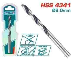 BROCA PARA METAL 4341 HSS 8MM TOTAL