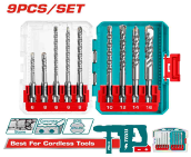 JGO BROCAS POR 9PCS P/ ROTORMARTILLO SDS-PLUS TOTA