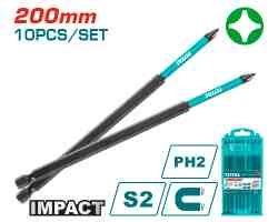 JGO PUNTAS MAGNETICAS DE IMPACTO 10PCS PH2  200MM TOTAL