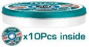 JGO DISCOS CORTE P/ METAL ABRASIVO X10PCS 125MM X 1.2MM TOTAL