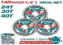 JGO DISCO SIERRA 140MM POR 3PCS 24T 30T 40T TOTAL