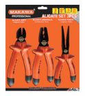 JGO ALICATES X 3PCS 8" PARA ELECTRICISTA MAKAWA