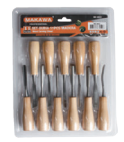 JGO DE GUBIAS X11PCS MANGO MADERA MAKAWA