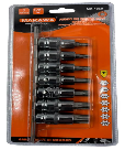 JGO DADOS PUNTA ESTRELLA TORX POR 7PCS 1/2" DR T30,40,45,50,55,60,70 MAKAWA