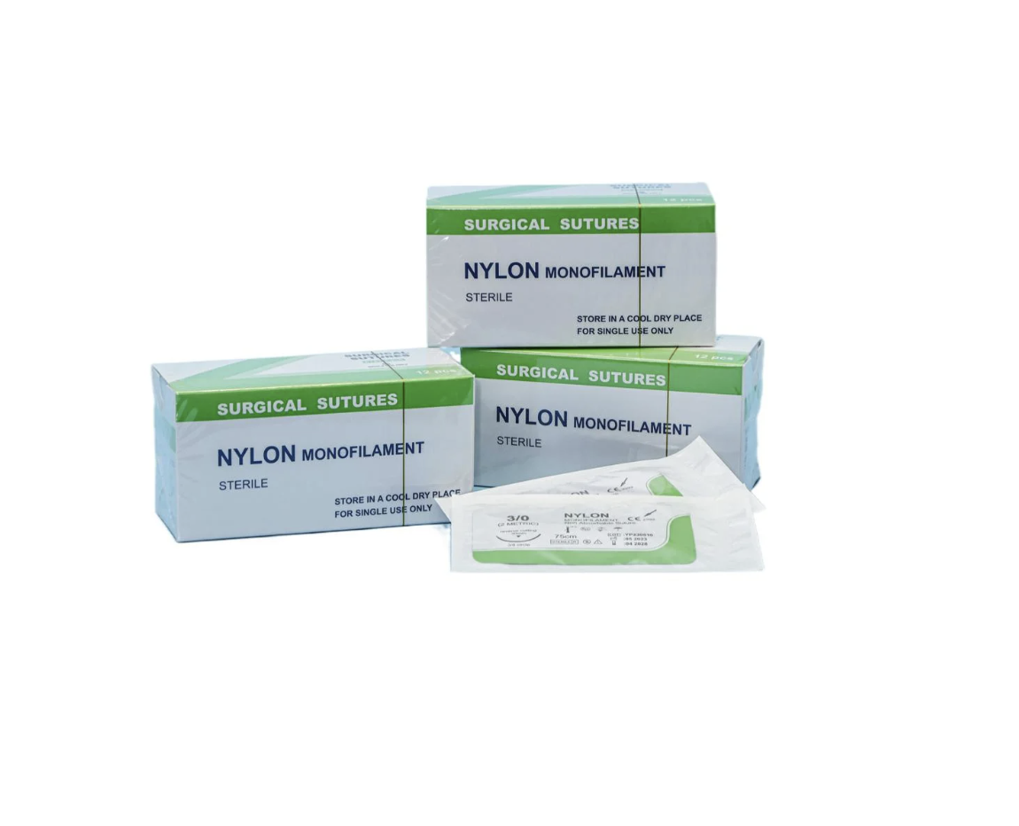 Suturas Quirúrgicas Surgical de Nylon Monofilamento azul #1/0 al #6/0 caja x 12 unid (Agotadas N°4/0)