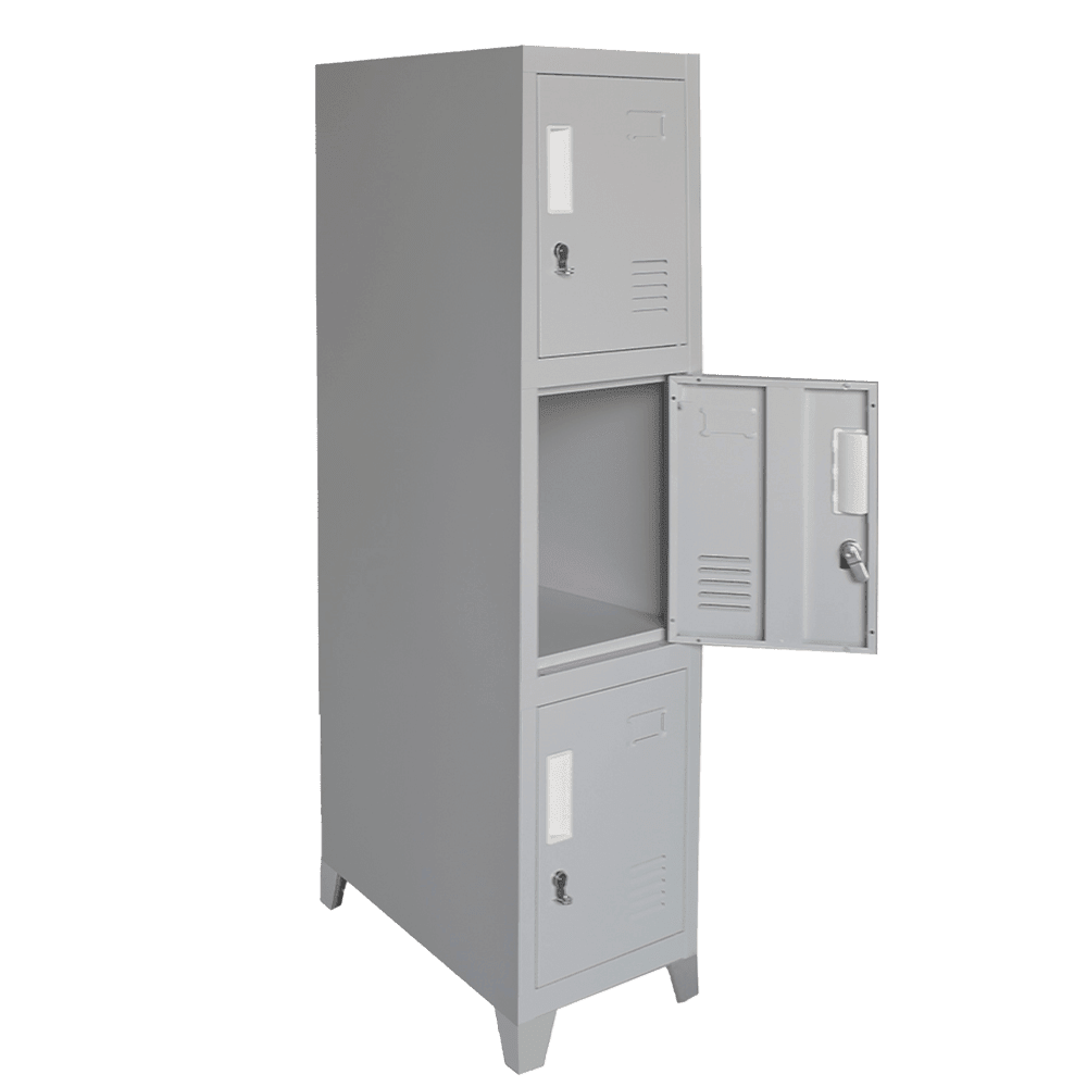 Locker Metálico 1 Cuerpo 3 Puertas con Portacandado