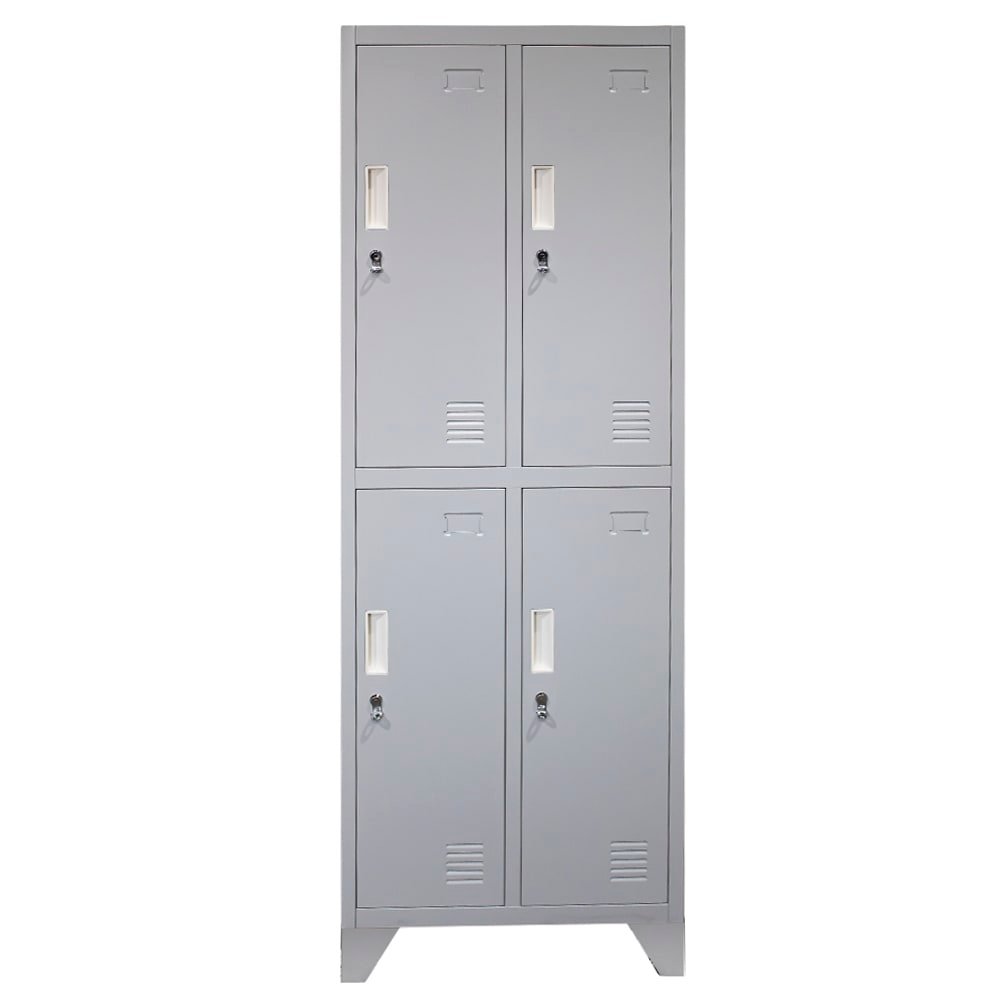Locker Metálico 2 Cuerpos 4 Puertas con Portacandado