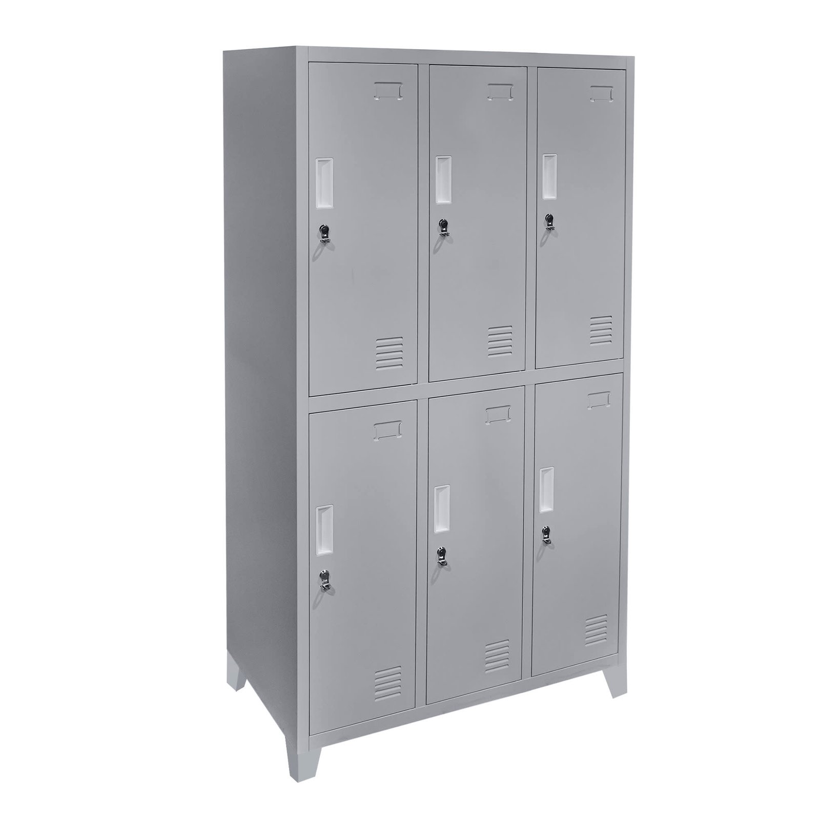 Locker Metálico 3 Cuerpos 6 Puertas con Portacandado
