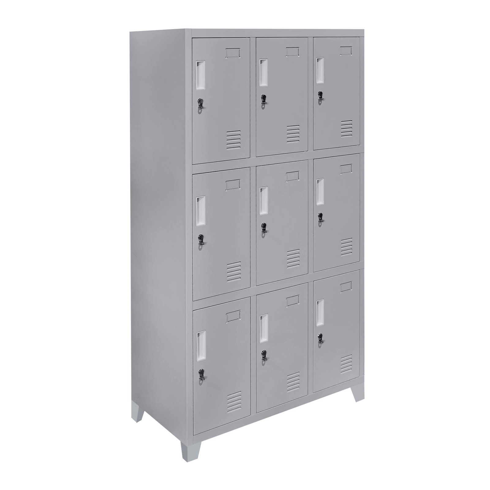 Locker Metálico 3 Cuerpos 9 Puertas con Portacandado