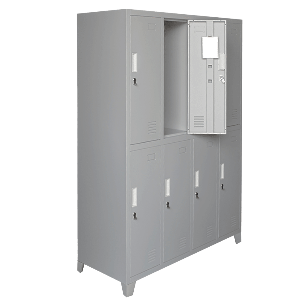 Locker Metálico 4 Cuerpos 8 Puertas con Portacandado
