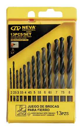 JGO BROCAS P FIERRO 13PCS HSS 2-8MM NEVA