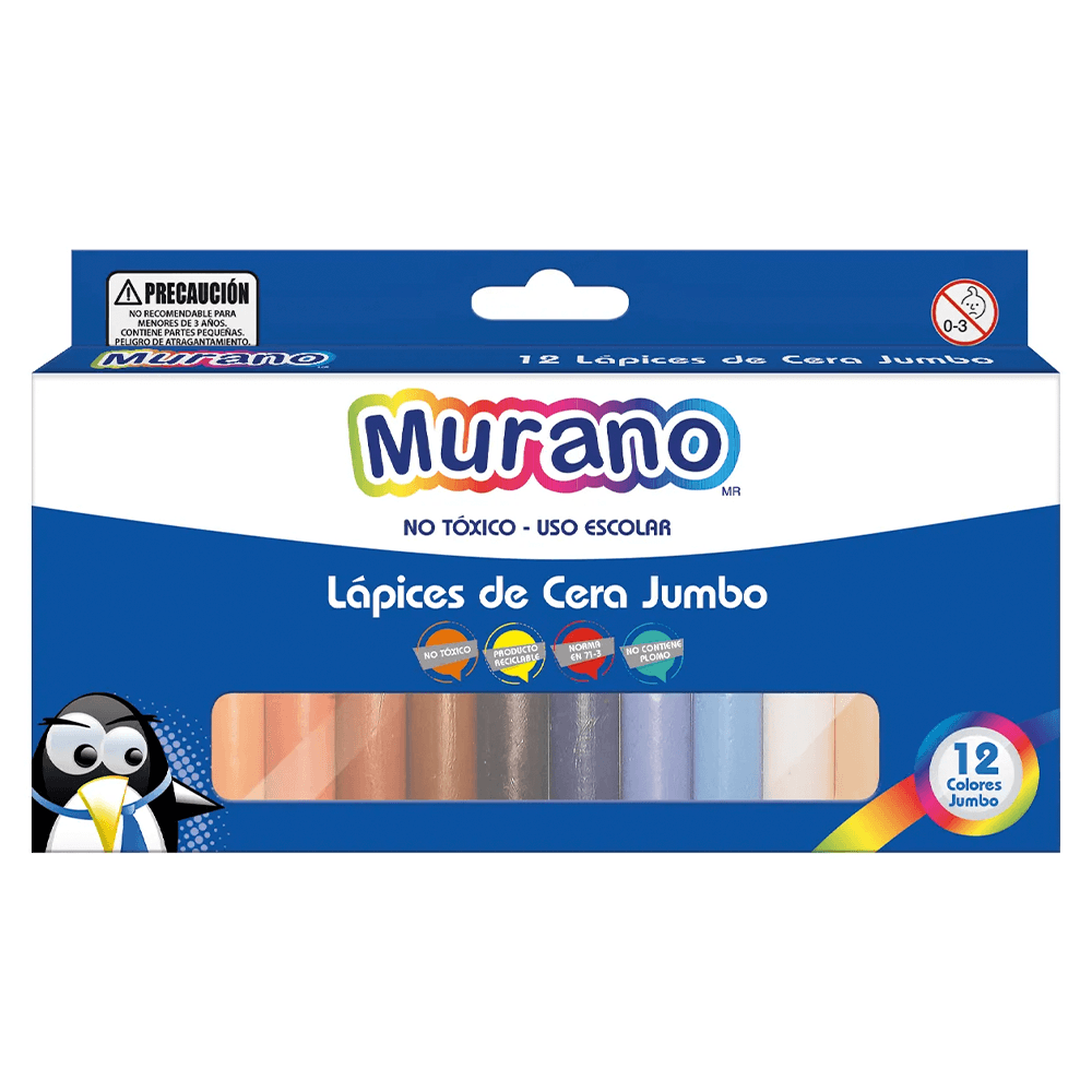 Lápices De Cera 12 Colores Jumbo Redondos