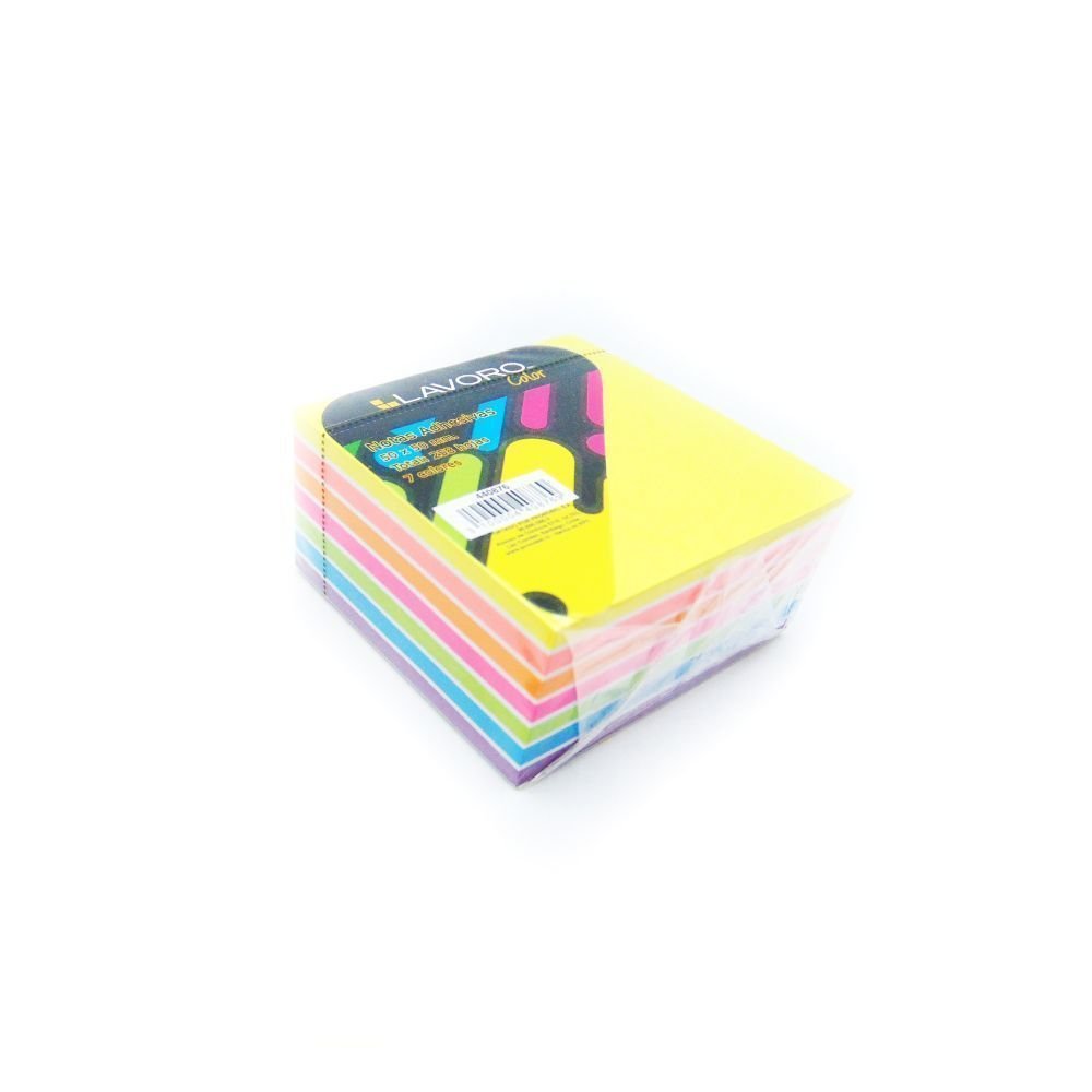 Nota adhesiva 50 x 50 Mm 258 Hojas 7 Colores Neon+ Blanco